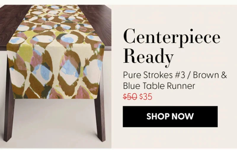 Pure Strokes #3 / Brown & Blue Table Runner