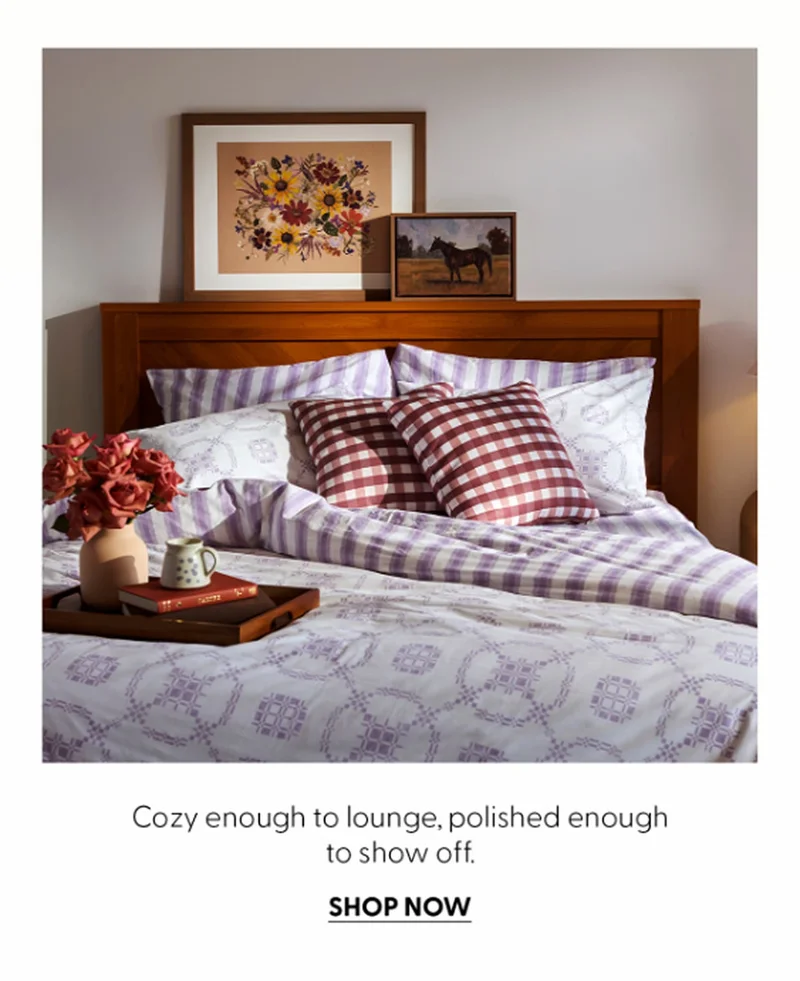 Woven Rings Brushed Cotton Duvet Cover Set