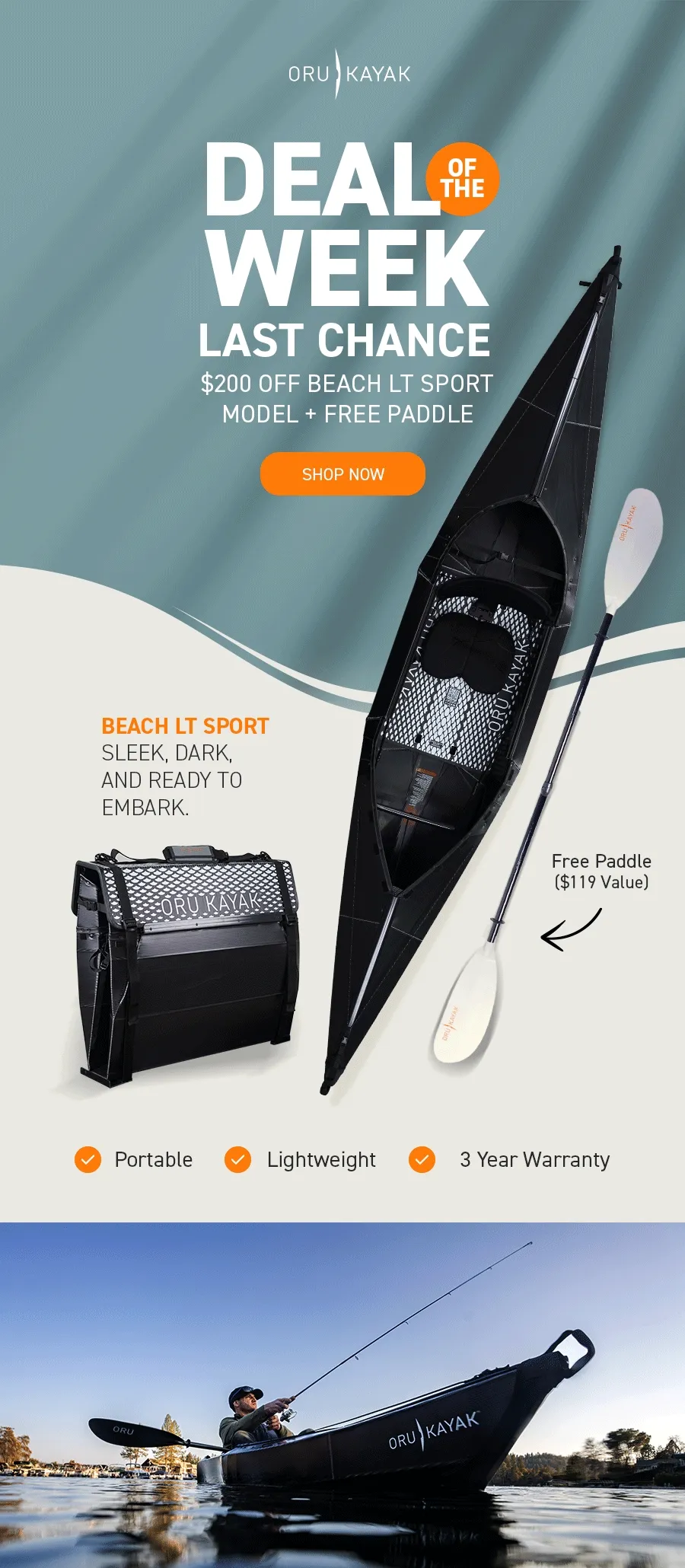 Last Call: $200 off Beach LT Sport + Free Paddle! We're celebrating 1 year of Beach LT Sport