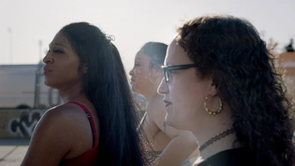 Film still of Stefanie and Elizabeth Rivera in The Stroll