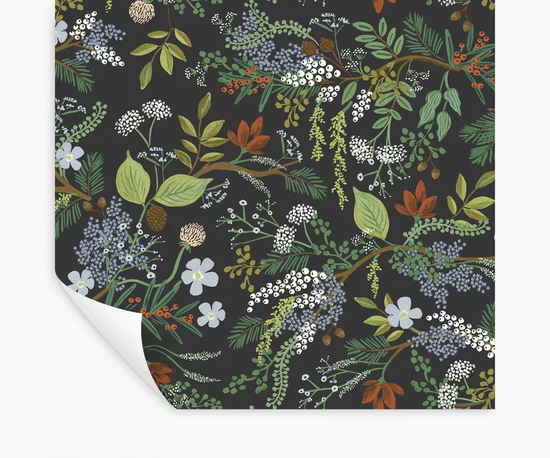Image of Juniper Forest Peel & Stick Wallpaper - Black
