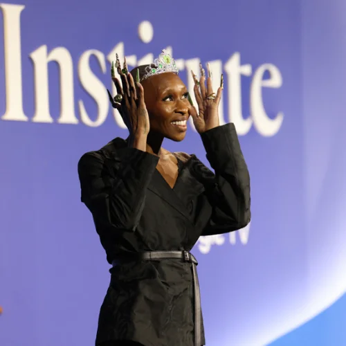 Cynthia Erivo wears a crown at the 2025 opening night gala.