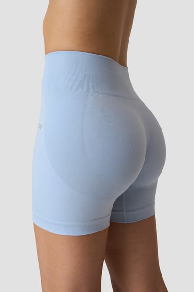 Image of Smooth Seamless Midi Shorts Fainting Blue
