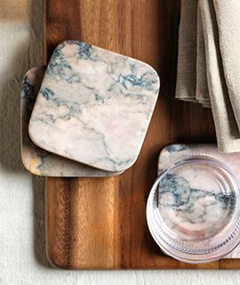 Pink Marble Coasters by Jake Arnold, Set of 4