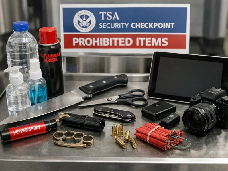 Examples of prohibited items