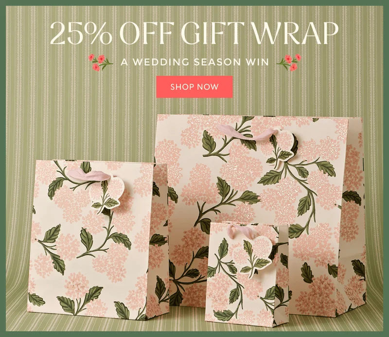 25% OFF GIFT WRAP - A WEDDING SEASON WIN | SHOP NOW