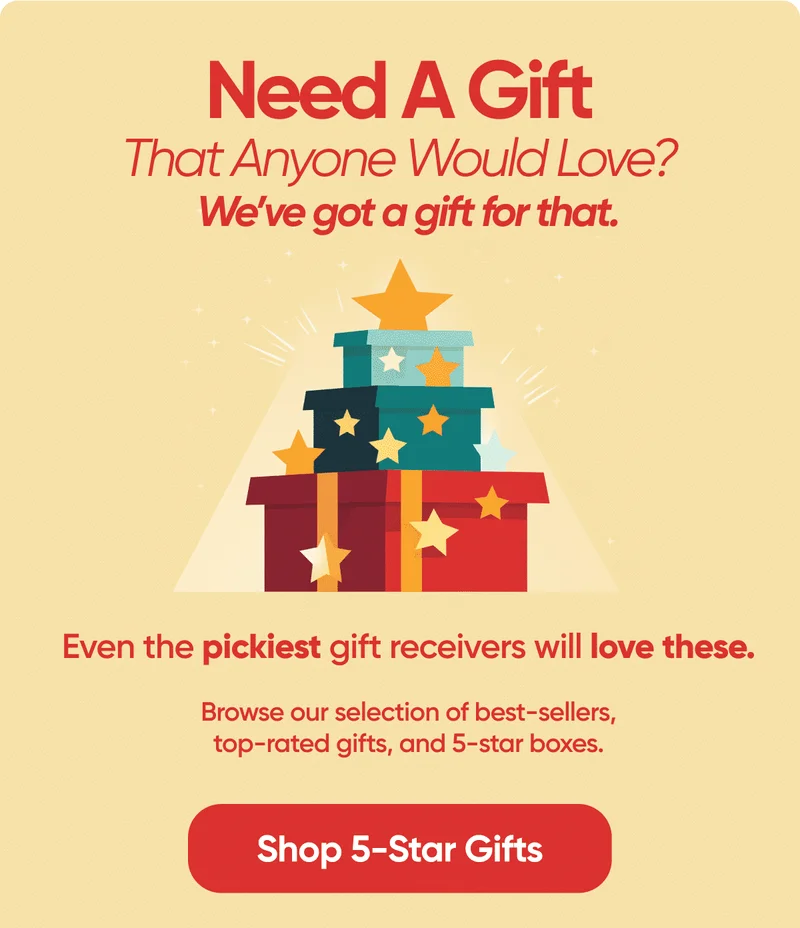 Need A Gift That Anyone Would Love? We've got a gift for that. Even the pickiest gift receivers will love these. Shop 5 Star Gifts.