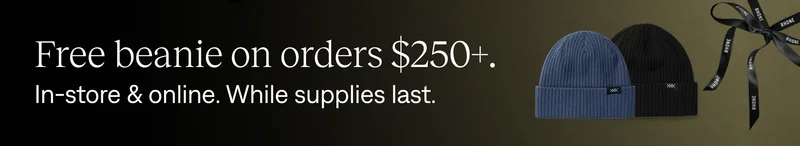 Free beanie on orders $250+. Shop now