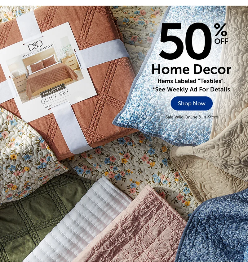 50% Off Home Decor - Items Labeled Textiles