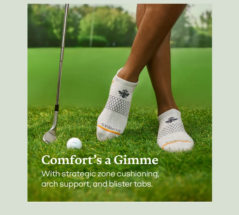 Comfort's a Gimme. With strategic zone cushioning, arch support, and blister tabs.