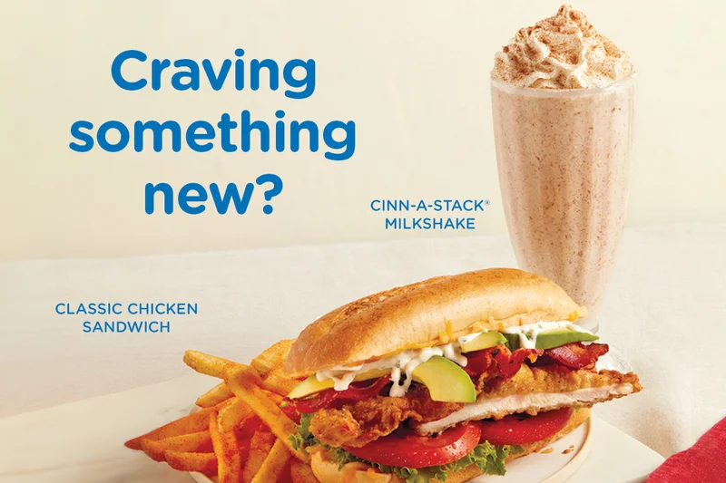 CLASSIC CHICKEN SANDWICH & CINN-A-STACK MILKSHAKE