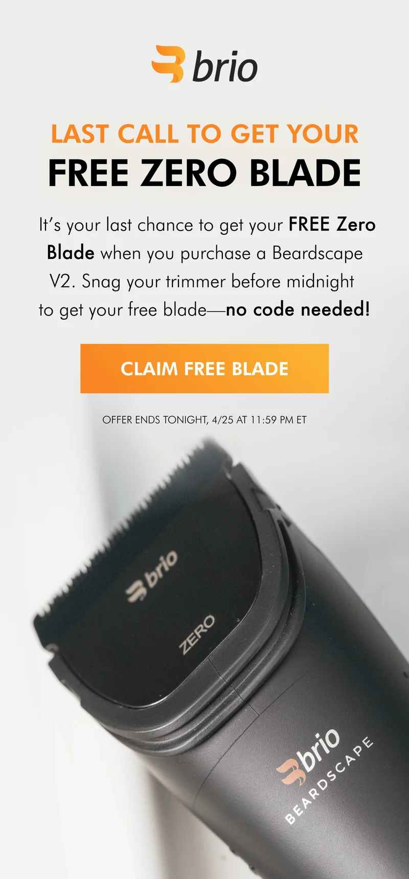 Last chance to get a FREE Zero Blade!