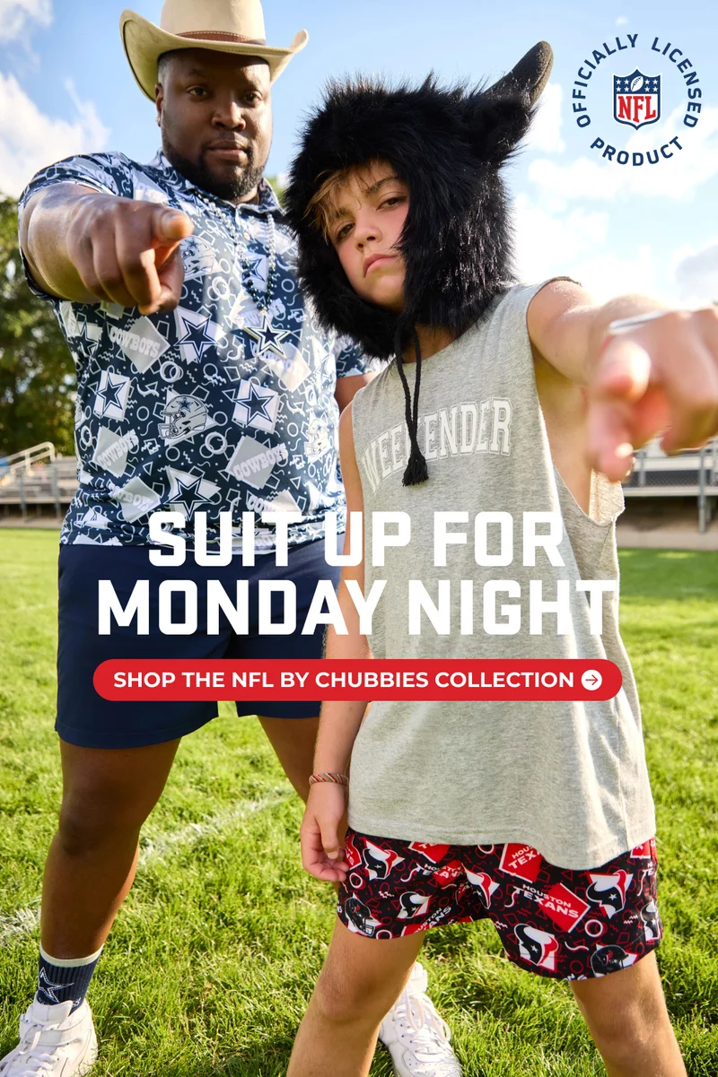 SUIT UP FOR MONDAY NIGHT: Shop The NFL By Chubbies Collection