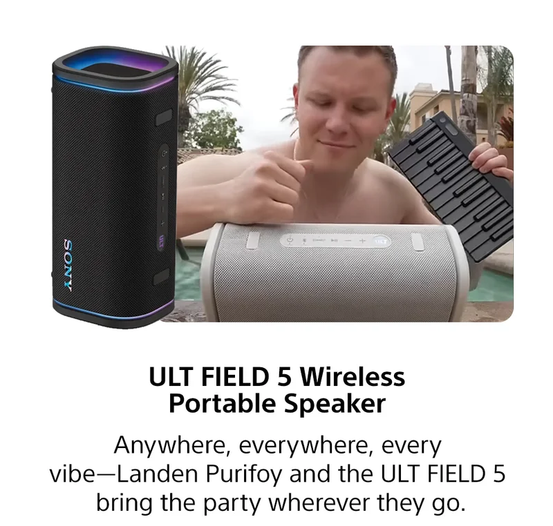ULT FIELD 5 Wireless Portable Speaker | Anywhere, everywhere, every vibe—Landen Purifoy and the ULT FIELD 5 bring the party wherever they go.