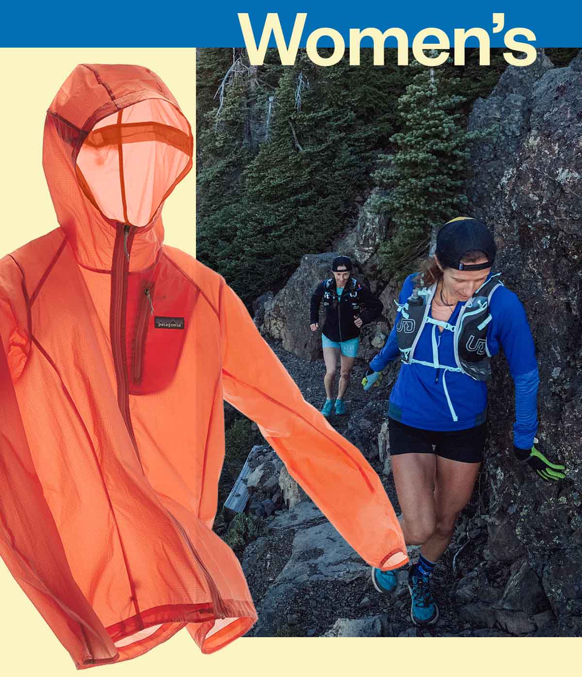 Two people running on the side of a mountain.