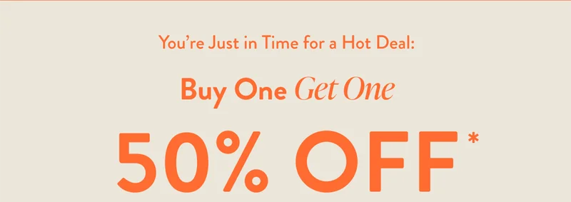 Buy one Get one 50% Off