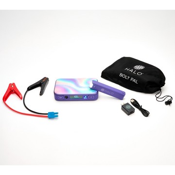 HALO Bolt Jump Starter with Detachable 2,600mAh Power Bank Flashlight