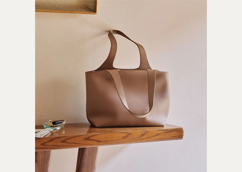 System Zipper Tote 16-inch Cappuccino