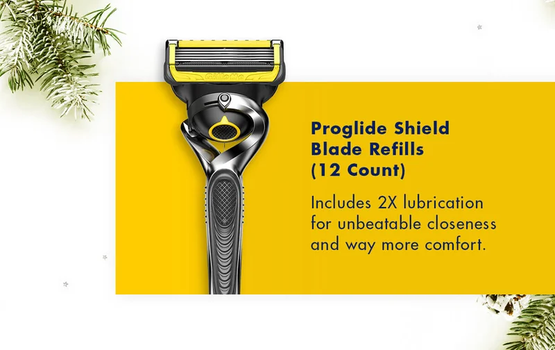 Proglide Shield Blade Refills (12 Count) - Includes 2X lubrication for unbeatable closeness and way more comfort.