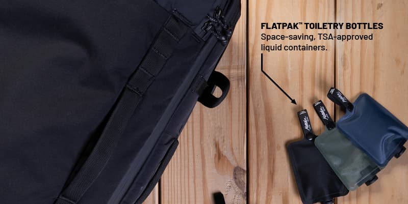 Flatpak toiletry bottles