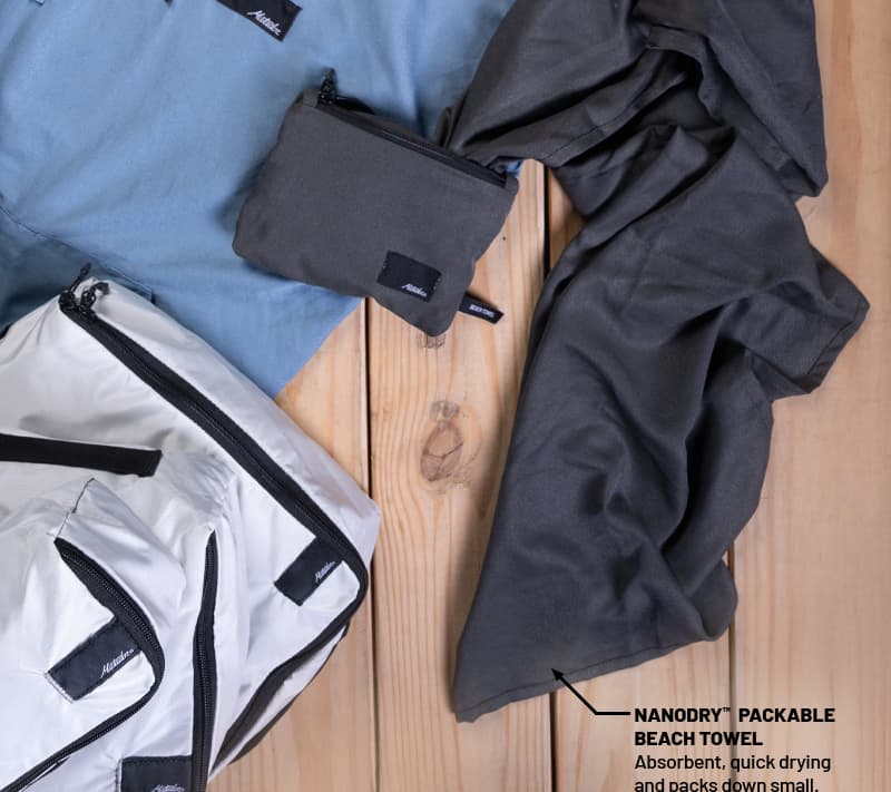 Nanodry packable beach towel