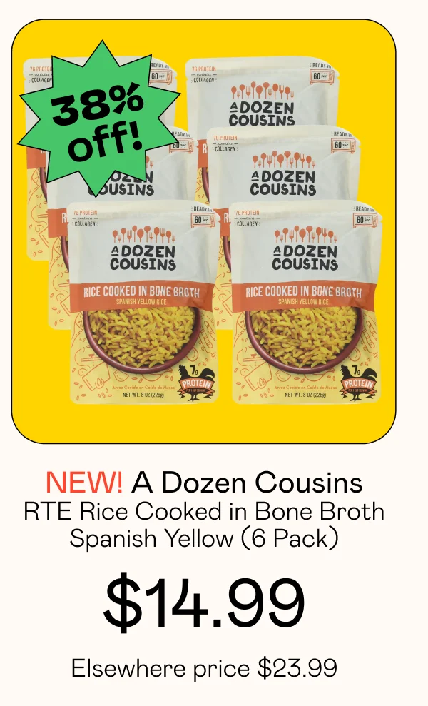 RTE Rice Cooked in Bone Broth Spanish Yellow (6 Pack)