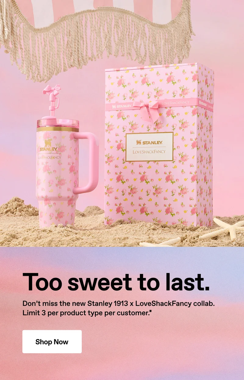 Don't miss the new Stanley 1913 x LoveShackFancy collab. Shop Now.