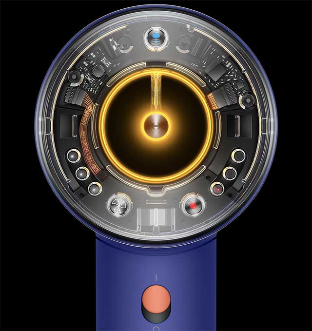 Close-up of the Dyson Supersonic Nural hair dryer.