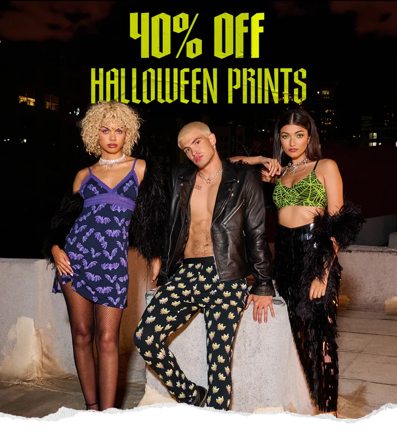 Headline: 40% Off Halloween Prints Body: Add some comfy treats to your Halloween basket with 40% off our Halloween prints like Fab-Boo-lous, Glow Webs, and more with code discount code. CTA: Shop Halloween