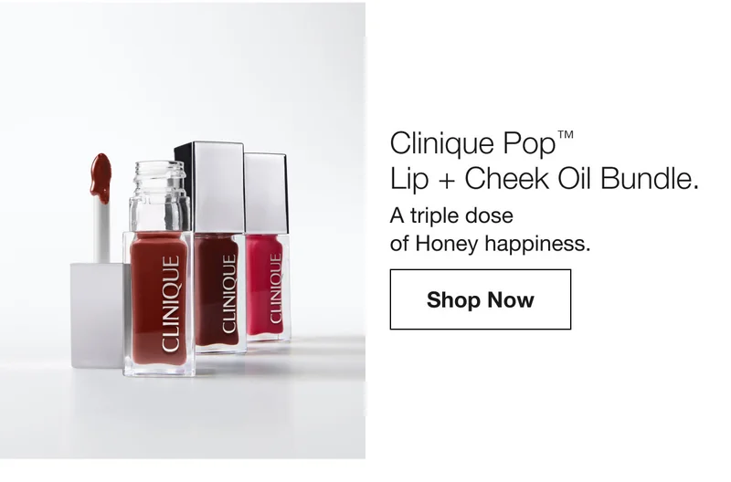 Clinique Pop™ Lip + Cheek Oil Bundle. | A triple dose of Honey happiness. | Shop Now