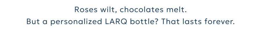 Roses wilt, chocolates melt. But a personalized LARQ bottle? That lasts forever.