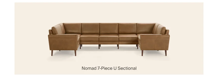 Nomad Leather 7-Seat U Sectional