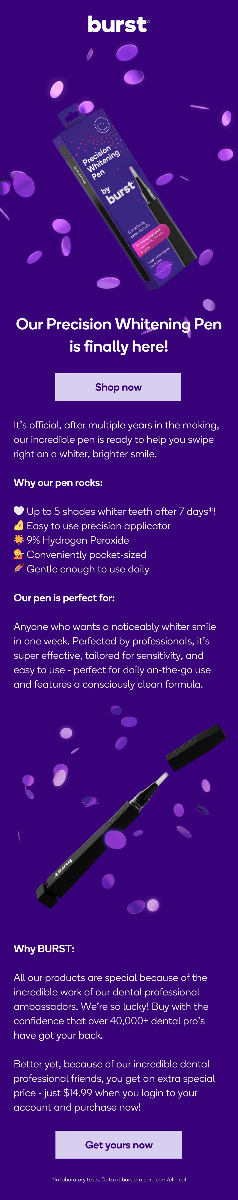 It’s official, after multiple years in the making, our incredible pen is ready to help you swipe right on a whiter, brighter smile.