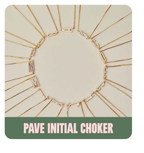 Pavé Initial Box Chain Choker