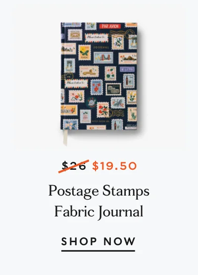 Postage Stamps Fabric Journal