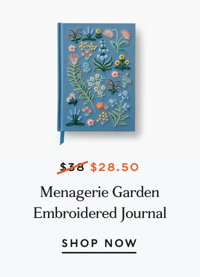 Menagerie Garden Embroidered Journal