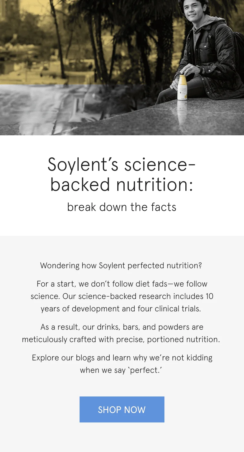 Soylent's science-backed nutrition: break down the facts.