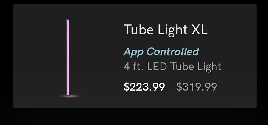 Tube Light XL (Open Box) is on sale for $223.99.