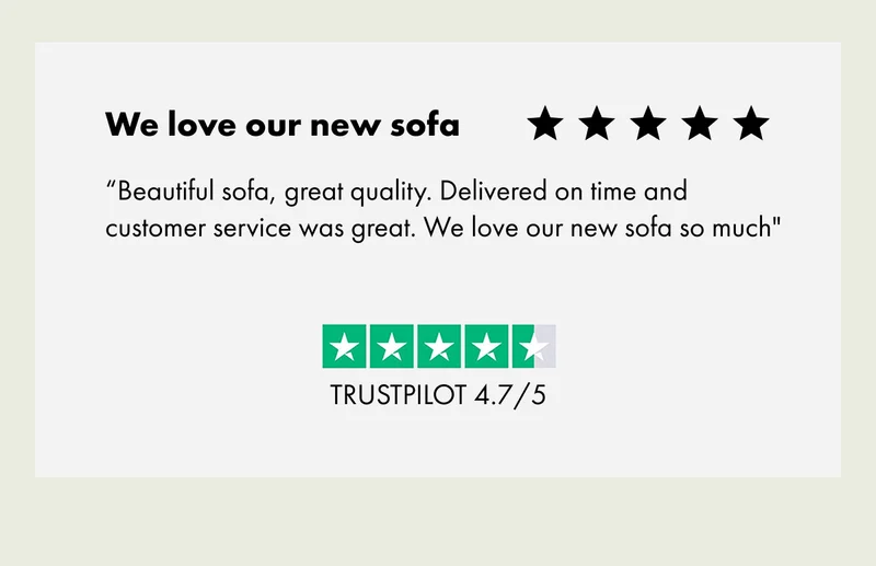 "We love our new sofa"