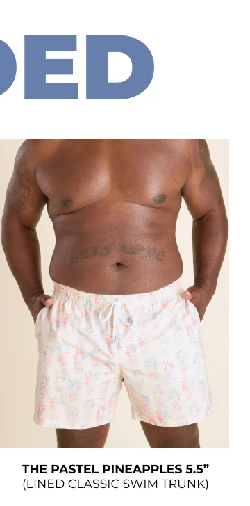 Lined Classic Swim Trunk: The Pastel Pineapples 5.5"
