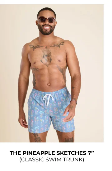 Classic Swim Trunk: The Pineapple Sketches 7"