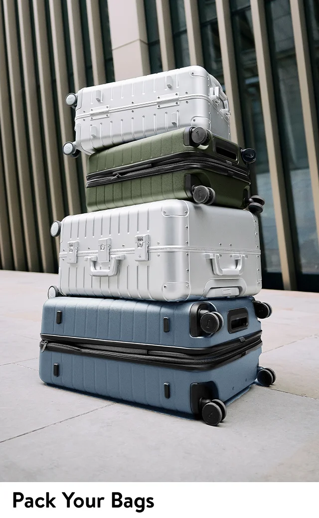 A variety of suitcases and travel bags.