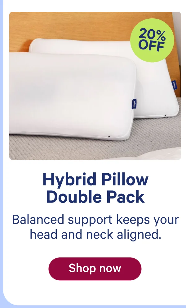 Hybrid Pillow Double Pack: Balanced support keep your head and neck aligned.