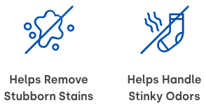 helps remove stubborn stains, helps handle stinky odors