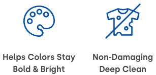 helps colors stay bold and bright, non-damaging deep clean