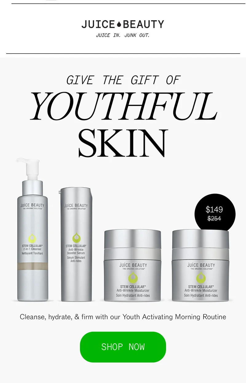Give the Gift of Youthful Skin: Youth Activating Morning Routine