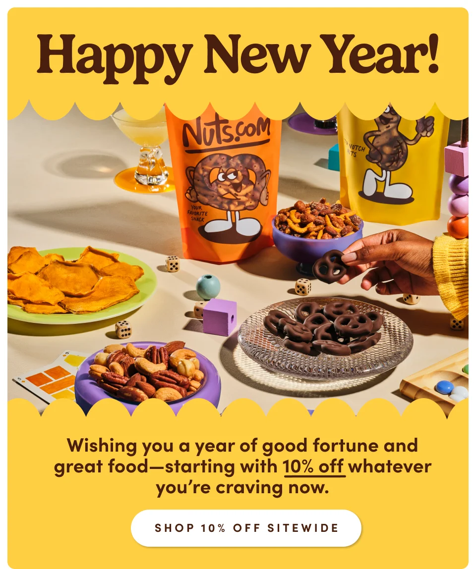 Happy New Year! Wishing you a year of good fortune and great food–starting with 10% off whatever you're craving now; Shop 10% off sitewide