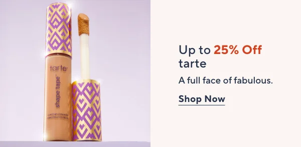 up to 25% off tarte