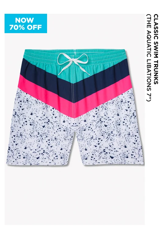 Classic Swim Trunks: The Aquatic Libations 7"