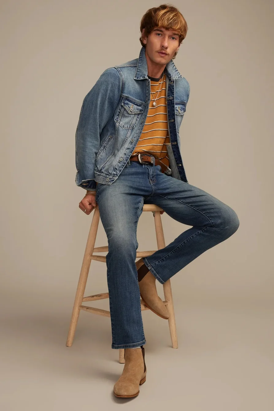 Image of Lucky Brand 223 Straight Coolmax Stretch Jean - Men's Pants Denim Straight Leg Jeans in Harrison